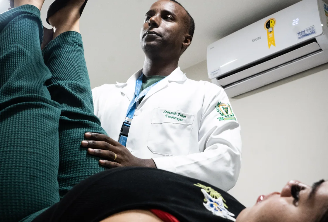 Sessão de fisioterapia na Center Trauma
