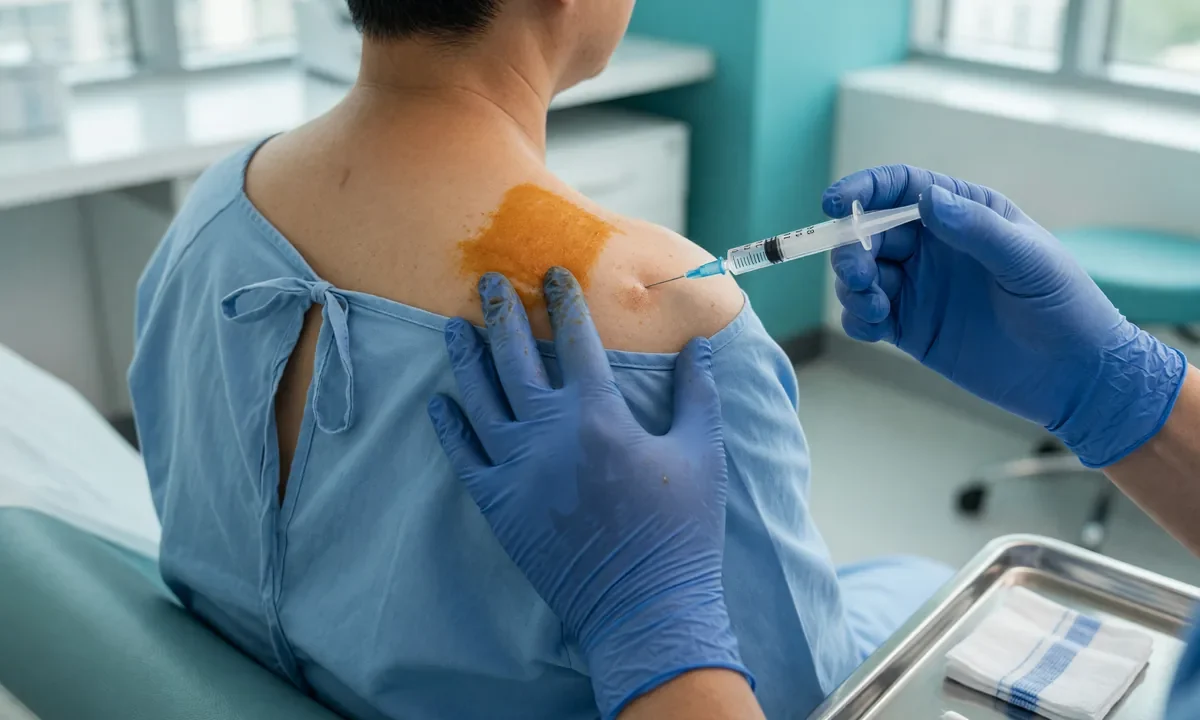 Microaplicações de proloterapia na musculatura do ombro